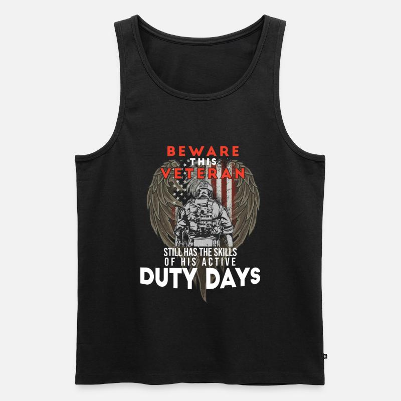 Veteran - Männer Premium Bio Tank Top - Schwarz
