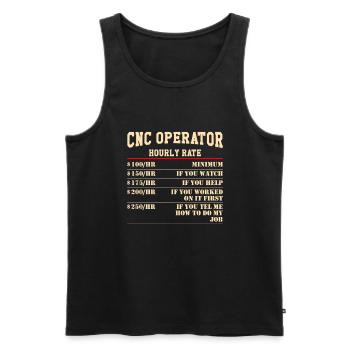 CNC Operator Hourly Rates cnc machinist - Men's Premium Organic Tank Top - black - Front - AI Model Male 178 light (178cm)