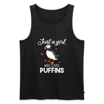 Just A Girl Who Loves Puffins, puffin - Men's Premium Organic Tank Top - black - Front - AI Model Male 178 light (178cm)