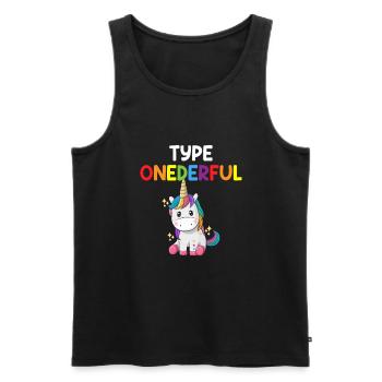 Typ onederful Einhorn Diabetes Typ 1 Diabetes - Männer Premium Bio Tank Top - Schwarz - Vorne - Michal (187cm)