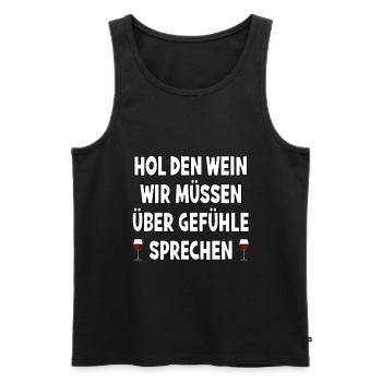 Wein Rotwein Gefühle Alkohol Witziges Geschenk - Männer Premium Bio Tank Top - Schwarz - Vorne - Michal (187cm)
