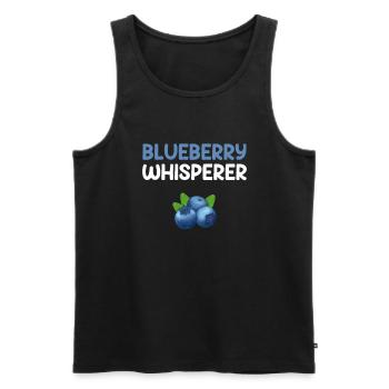Blaubeerflüsterer, Blaubeere - Männer Premium Bio Tank Top - Schwarz - Vorne - AI Model Male 178 light (178cm)