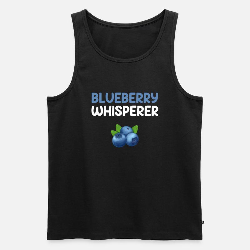 Blaubeerflüsterer, Blaubeere - Männer Premium Bio Tank Top - Schwarz