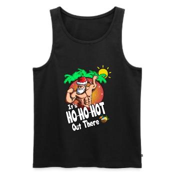 Christmas in July Strong Santa Claus Sun Palms - Men's Premium Organic Tank Top - black - Front - Michal (187cm)