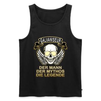 Galvaniseur Mann Mythos Legende - Männer Premium Bio Tank Top - Schwarz - Vorne - Michal (187cm)