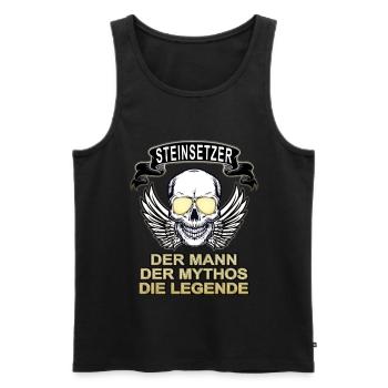Steinsetzer Mann Mythos Legende - Männer Premium Bio Tank Top - Schwarz - Vorne - AI Model Male 178 light (178cm)