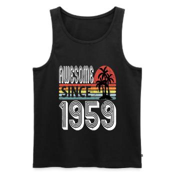 Awesome Since 1959 Sunset - Men's Premium Organic Tank Top - black - Front - Michal (187cm)