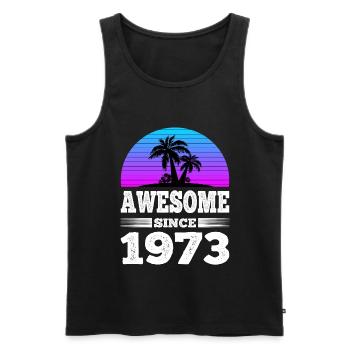Awesome Since 1973 Sunset blau - Männer Premium Bio Tank Top - Schwarz - Vorne - Michal (187cm)