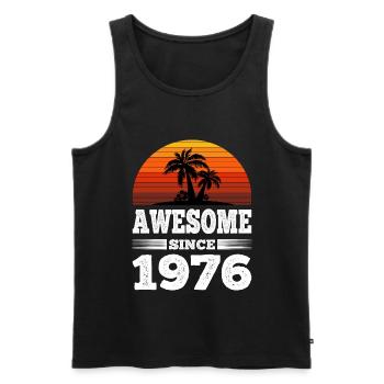 Awesome Since 1976 Sunset red - Men's Premium Organic Tank Top - black - Front - AI Model Male 178 light (178cm)