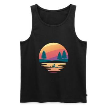 Stand Up Paddle SUP Board Mountain Lake, Incroyable - Débardeur bio Premium Homme - noir - Devant - AI Model Male 178 light (178cm)