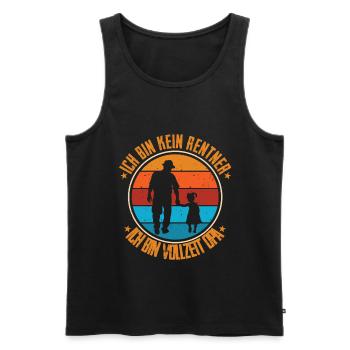Ich Bin Kein Rentner Ich Bin Vollzeit Opa - Männer Premium Bio Tank Top - Schwarz - Vorne - Michal (187cm)