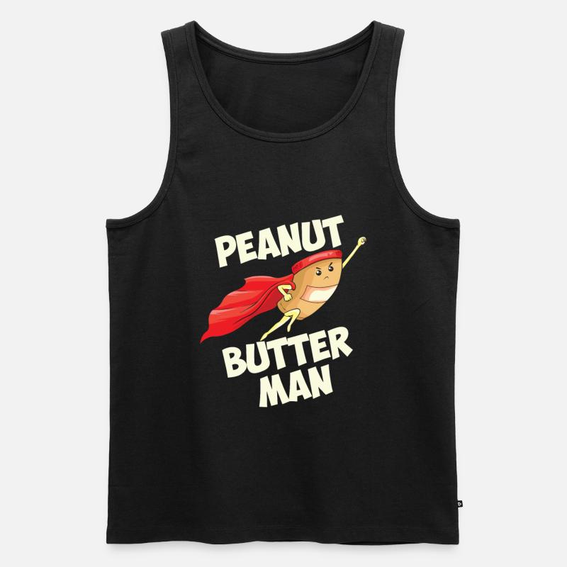 Peanut Butter Erdnuss Butter Superheld - Männer Premium Bio Tank Top - Schwarz