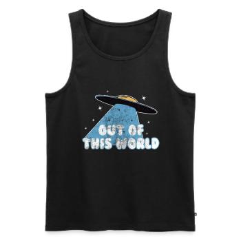 Ufo Alien - Männer Premium Bio Tank Top - Schwarz - Vorne - Michal (187cm)