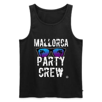 MALLORCA PARTY CREW Shirt - Damen Herren Frauen - Männer Premium Bio Tank Top - Schwarz - Vorne - Michal (187cm)