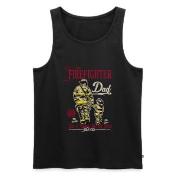 Firefighter Fire Department Father Father's Day Gift - Men's Premium Organic Tank Top - black - Front - Michal (187cm)