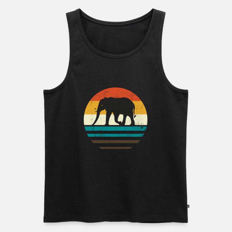 Elefant Retro - Männer Premium Bio Tank Top - Schwarz