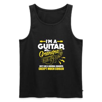 Gitarrist Opa Grossvater - Männer Premium Bio Tank Top - Schwarz - Vorne - Michal (187cm)