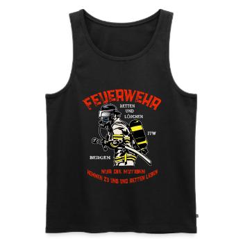 Feuerwehr Nur die Mutigen Feuerwehrmann Einsatz - Männer Premium Bio Tank Top - Schwarz - Vorne - AI Model Male 178 light (178cm)