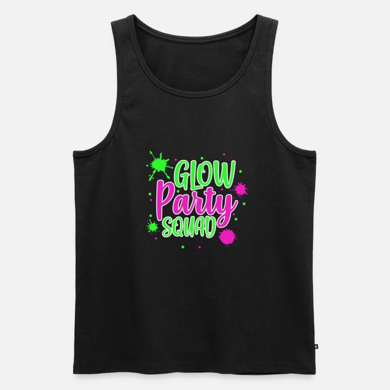 Glow Party Squad - Männer Premium Bio Tank Top - Schwarz