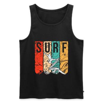 Surfen Surfer Surf Bunt - Männer Premium Bio Tank Top - Schwarz - Vorne - Michal (187cm)