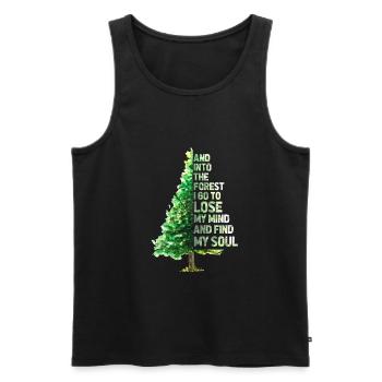 Forest Camping Tree Fir Nature Gift - Men's Premium Organic Tank Top - black - Front - Michal (187cm)