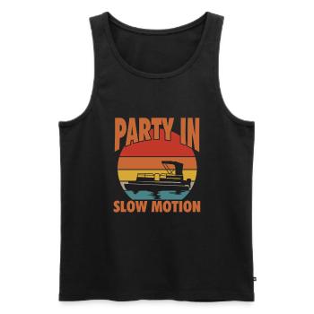 Pontoon Party - Männer Premium Bio Tank Top - Schwarz - Vorne - Michal (187cm)