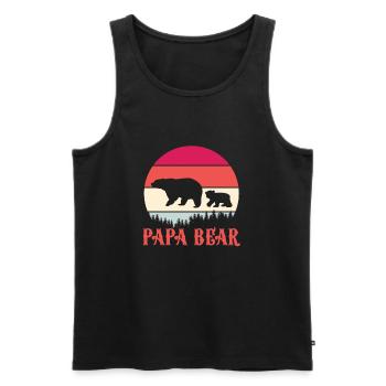 Dad Bear Daddy Bear Son Daughter Father's Day Gift - Men's Premium Organic Tank Top - black - Front - Michal (187cm)