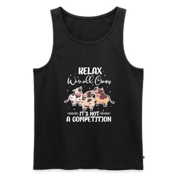 Kühe - Männer Premium Bio Tank Top - Schwarz - Vorne - Michal (187cm)