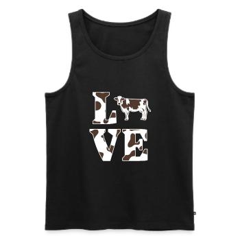 Kuh - Männer Premium Bio Tank Top - Schwarz - Vorne - Michal (187cm)