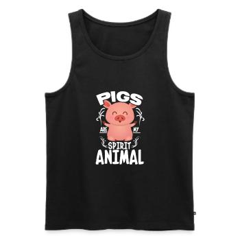 porc - Débardeur bio Premium Homme - noir - Devant - Michal (187cm)