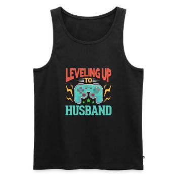 mariage - Débardeur bio Premium Homme - noir - Devant - Michal (187cm)
