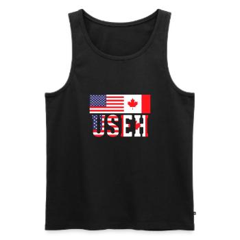 USA Canada - Débardeur bio Premium Homme - noir - Devant - Michal (187cm)
