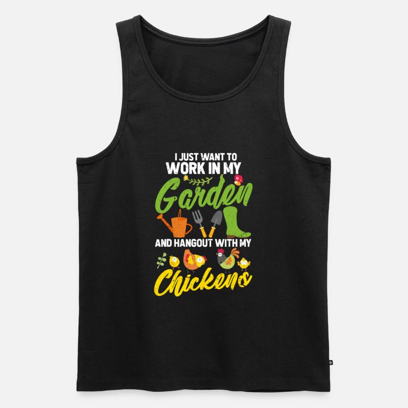 Garten Hühner - Männer Premium Bio Tank Top - Schwarz