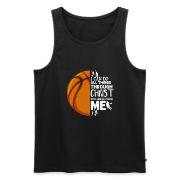 Basketball Basketballer Basket Jesus Christus - Männer Premium Bio Tank Top - Schwarz - Vorne - Michal (187cm)