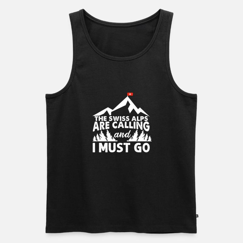 Schweizer Alpen - Männer Premium Bio Tank Top - Schwarz