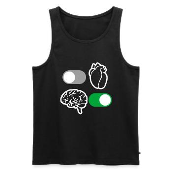 Hirn und Herz Vernunft - Männer Premium Bio Tank Top - Schwarz - Vorne - AI Model Male 178 light (178cm)