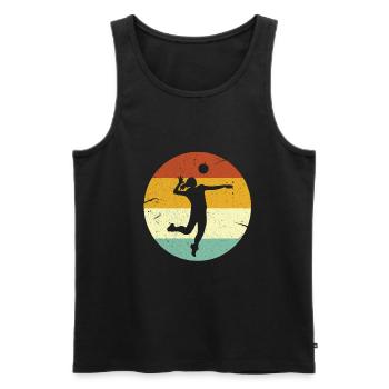 Volley Beach Volleyball Beachvolleyball Geschenk - Männer Premium Bio Tank Top - Schwarz - Vorne - Michal (187cm)