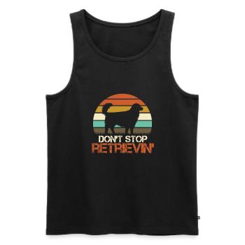 Golden retriever - Men's Premium Organic Tank Top - black - Front - AI Model Male 178 light (178cm)