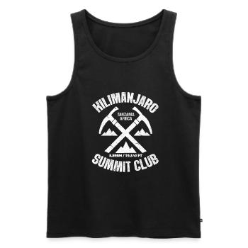 Cadeau montagnard du Kilimandjaro Mount Tanzania - Débardeur bio Premium Homme - noir - Devant - Michal (187cm)