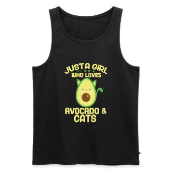 Avocado Vegan Veganer Gesund Katzen Geschenk - Männer Premium Bio Tank Top - Schwarz - Vorne - Michal (187cm)