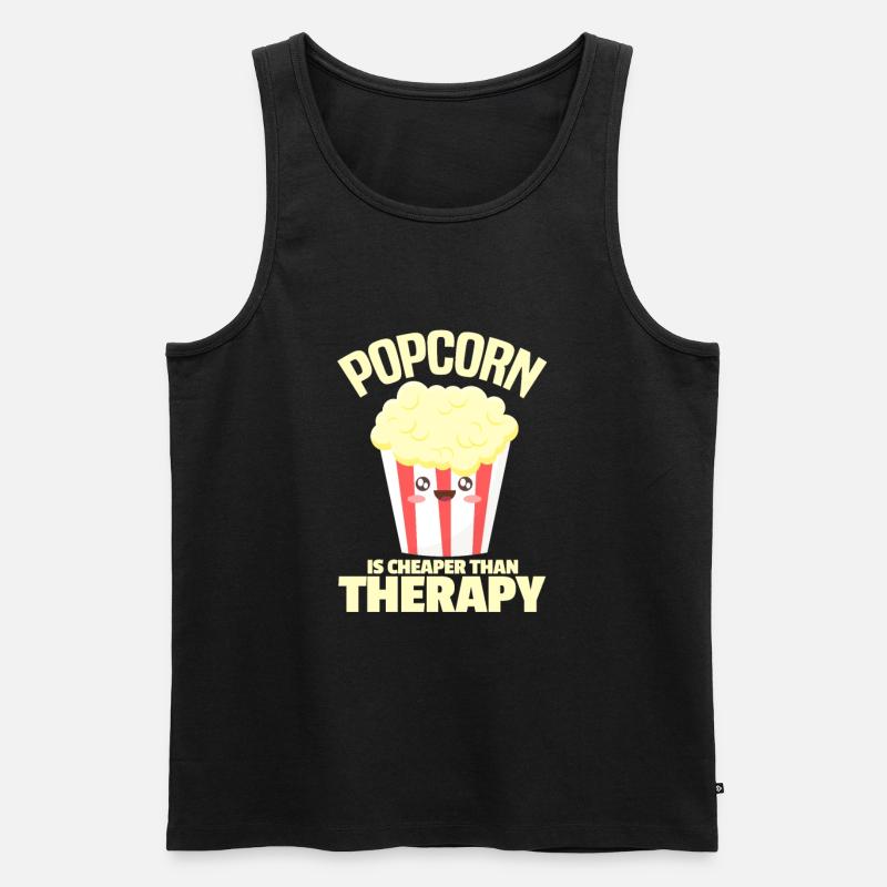 Popcorn - Männer Premium Bio Tank Top - Schwarz