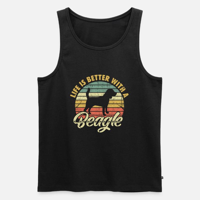 Beagle - Männer Premium Bio Tank Top - Schwarz