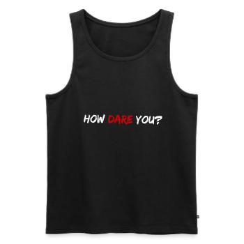 COMMENT OSEZ-VOUS le changement climatique - Débardeur bio Premium Homme - noir - Devant - AI Model Male 178 light (178cm)