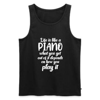 Pianio - Men's Premium Organic Tank Top - black - Front - Michal (187cm)