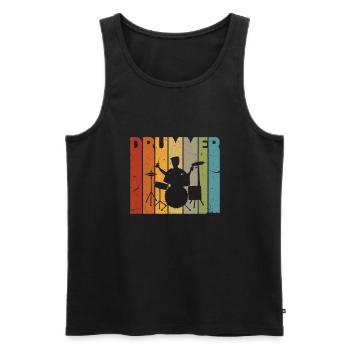 Drummer - Männer Premium Bio Tank Top - Schwarz - Vorne - Michal (187cm)
