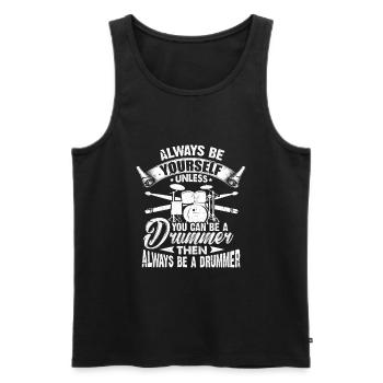 Drummer - Männer Premium Bio Tank Top - Schwarz - Vorne - Michal (187cm)