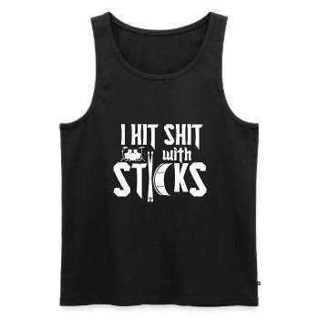 Drummer - Männer Premium Bio Tank Top - Schwarz - Vorne - Michal (187cm)
