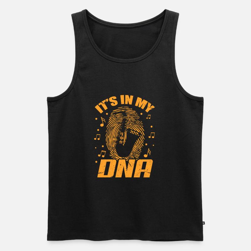 Saxophon DNA - Männer Premium Bio Tank Top - Schwarz