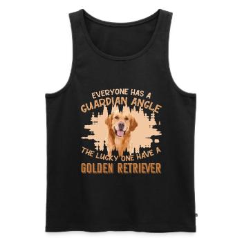 Golden Retriever Dog Guardian Angel - Men's Premium Organic Tank Top - black - Front - Michal (187cm)