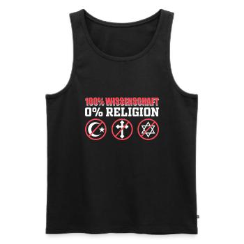 Atheist 100% Science 0% Religion - Men's Premium Organic Tank Top - black - Front - AI Model Male 178 light (178cm)